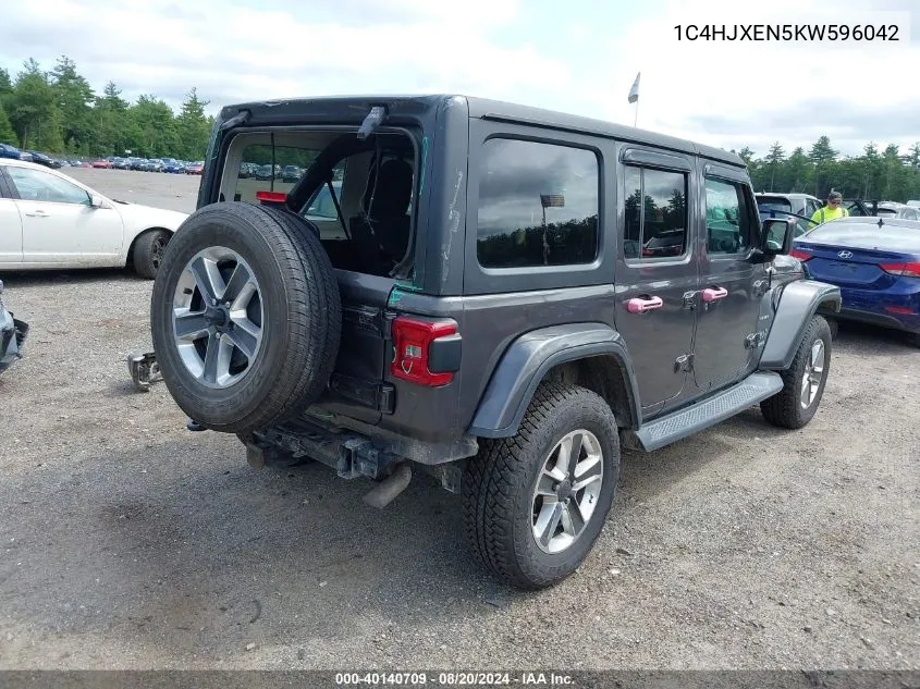 2019 Jeep Wrangler Unlimited Sahara 4X4 VIN: 1C4HJXEN5KW596042 Lot: 40140709