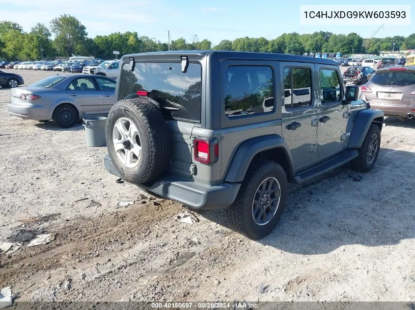 2019 Jeep Wrangler Unlimited Sport VIN: 1C4HJXDG9KW603593 Lot: 40150697