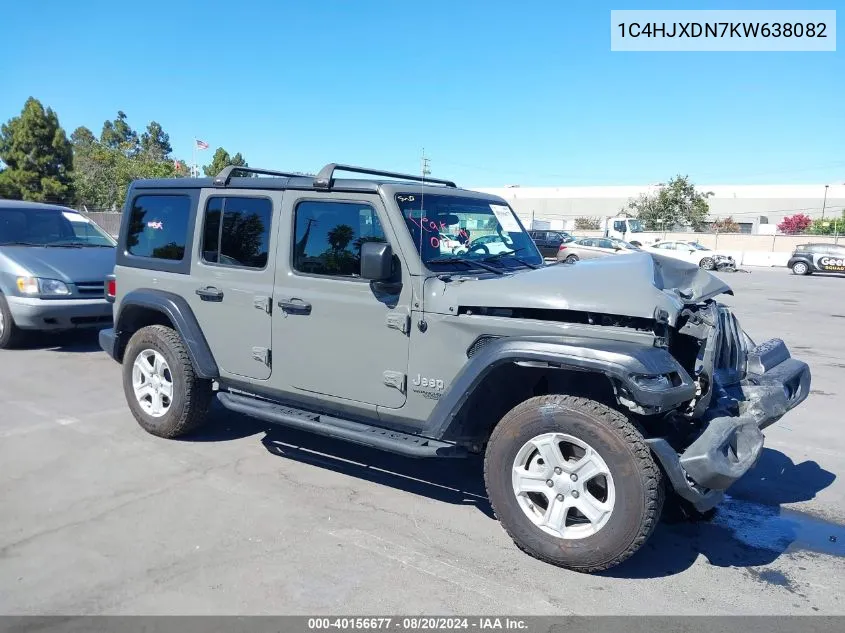 1C4HJXDN7KW638082 2019 Jeep Wrangler Unlimited Sport S 4X4