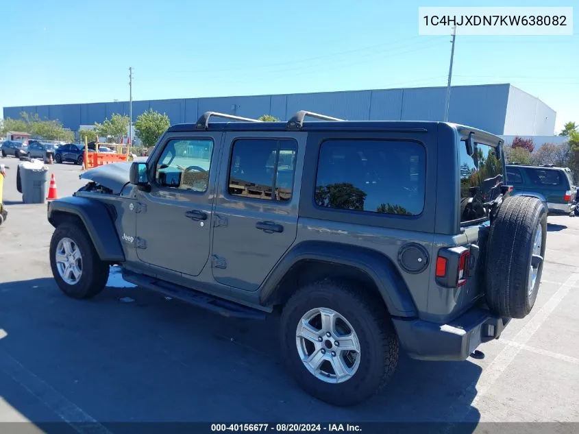 1C4HJXDN7KW638082 2019 Jeep Wrangler Unlimited Sport S 4X4