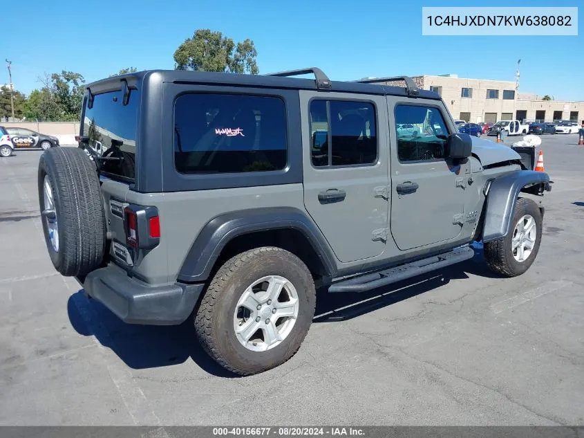 1C4HJXDN7KW638082 2019 Jeep Wrangler Unlimited Sport S 4X4