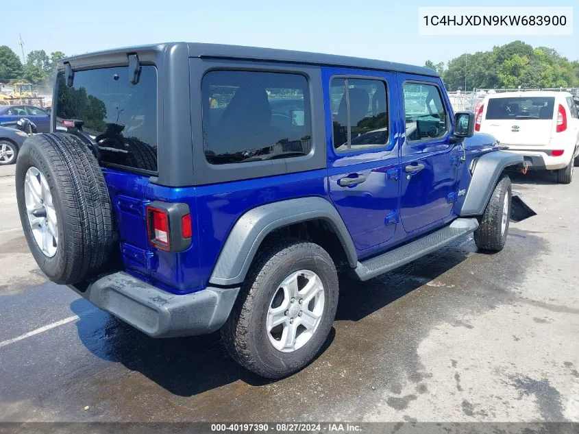 1C4HJXDN9KW683900 2019 Jeep Wrangler Unlimited Sport S 4X4