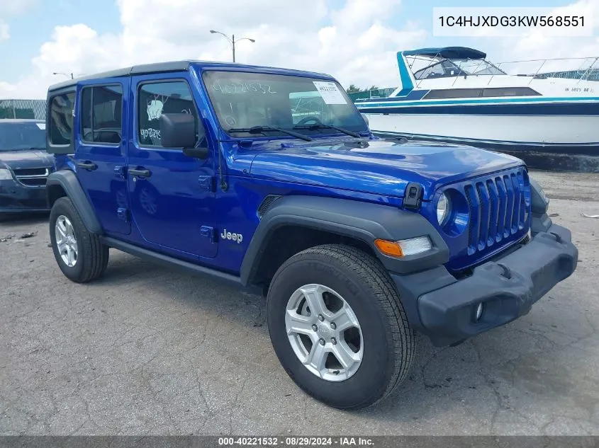 2019 Jeep Wrangler Unlimited Sport S 4X4 VIN: 1C4HJXDG3KW568551 Lot: 40221532