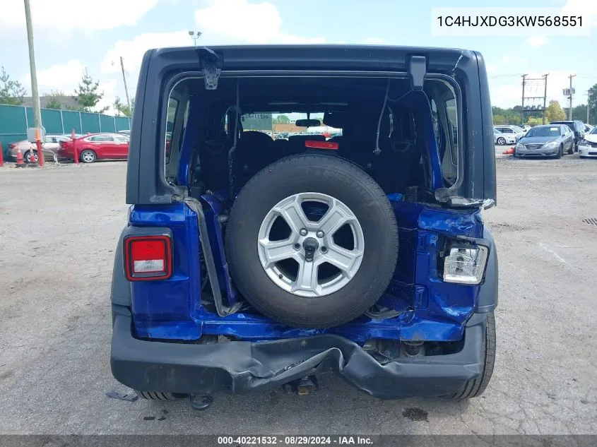 1C4HJXDG3KW568551 2019 Jeep Wrangler Unlimited Sport S 4X4