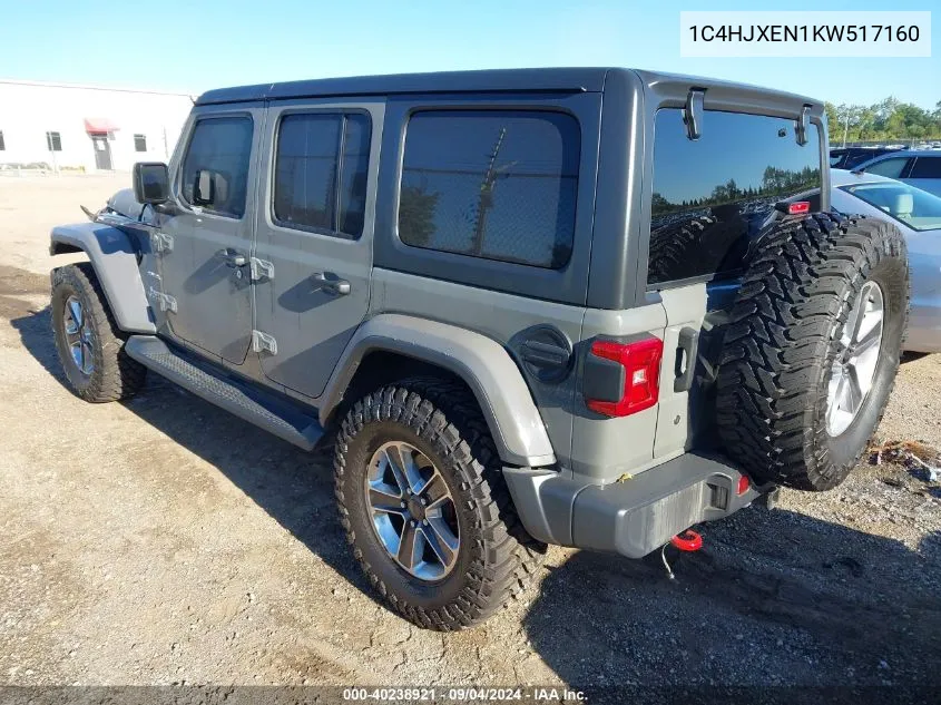 2019 Jeep Wrangler Unlimited Sahara VIN: 1C4HJXEN1KW517160 Lot: 40238921