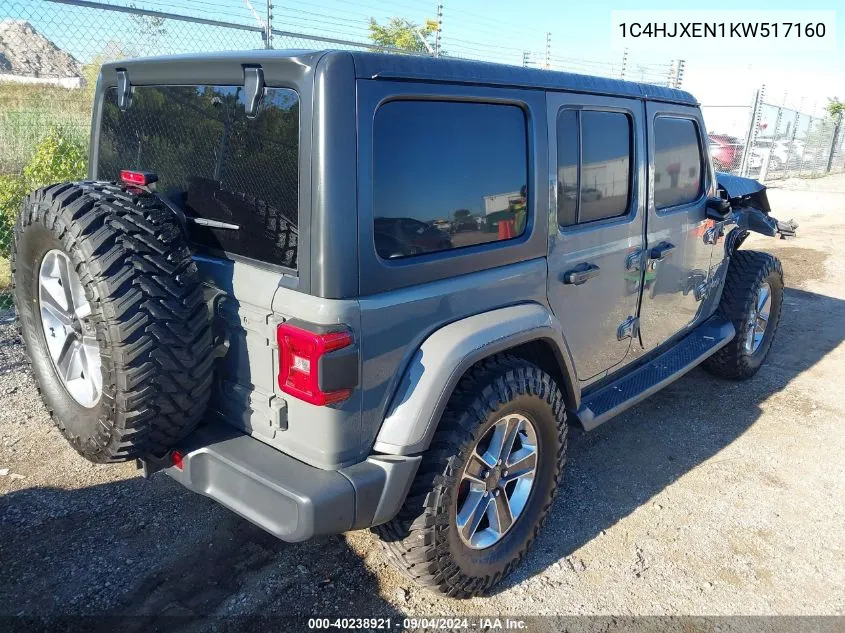 2019 Jeep Wrangler Unlimited Sahara VIN: 1C4HJXEN1KW517160 Lot: 40238921