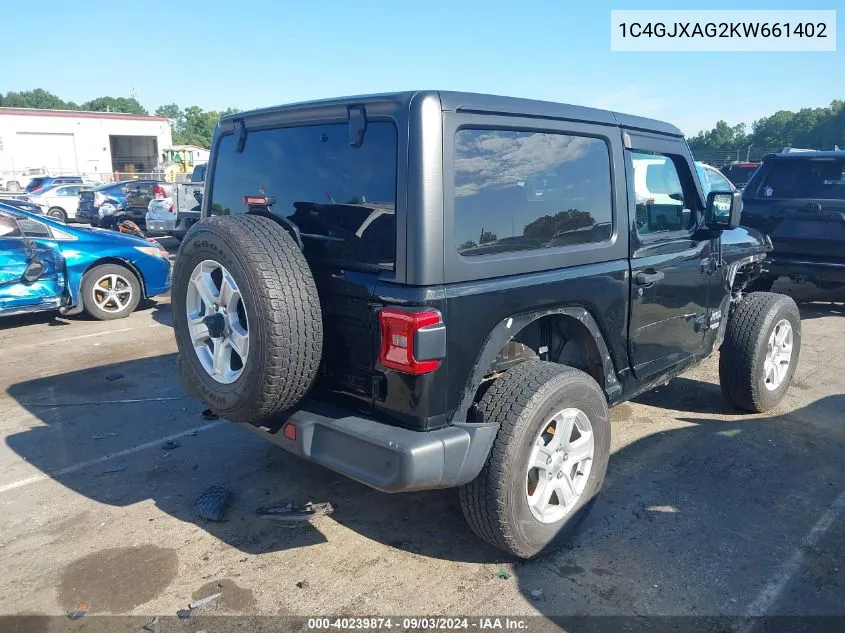 2019 Jeep Wrangler Sport S 4X4 VIN: 1C4GJXAG2KW661402 Lot: 40239874