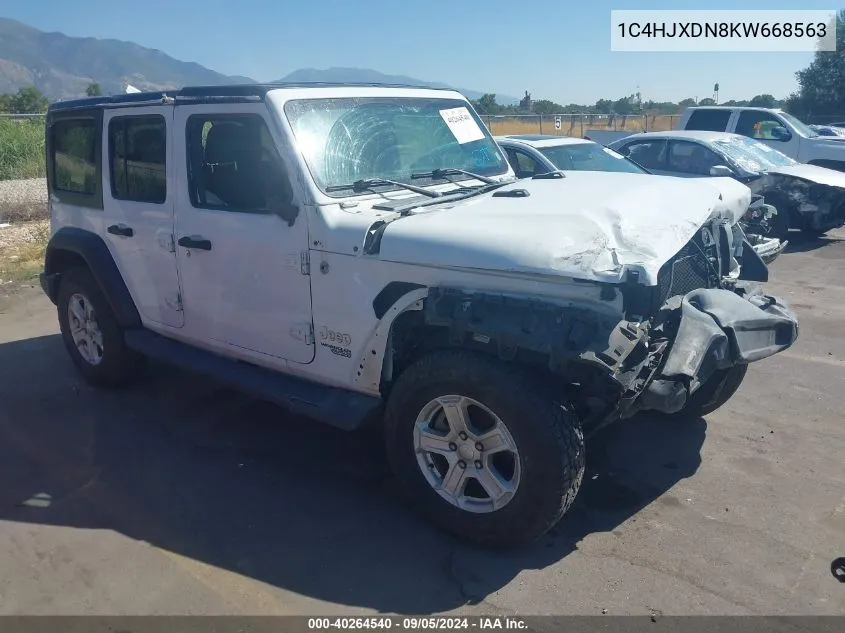 1C4HJXDN8KW668563 2019 Jeep Wrangler Unlimited Sport S 4X4