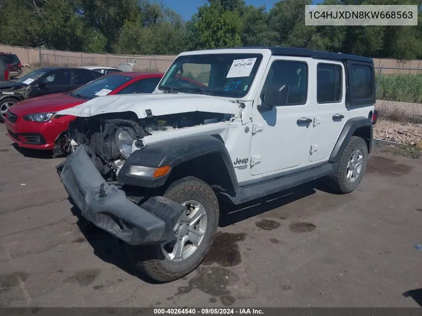 1C4HJXDN8KW668563 2019 Jeep Wrangler Unlimited Sport S 4X4