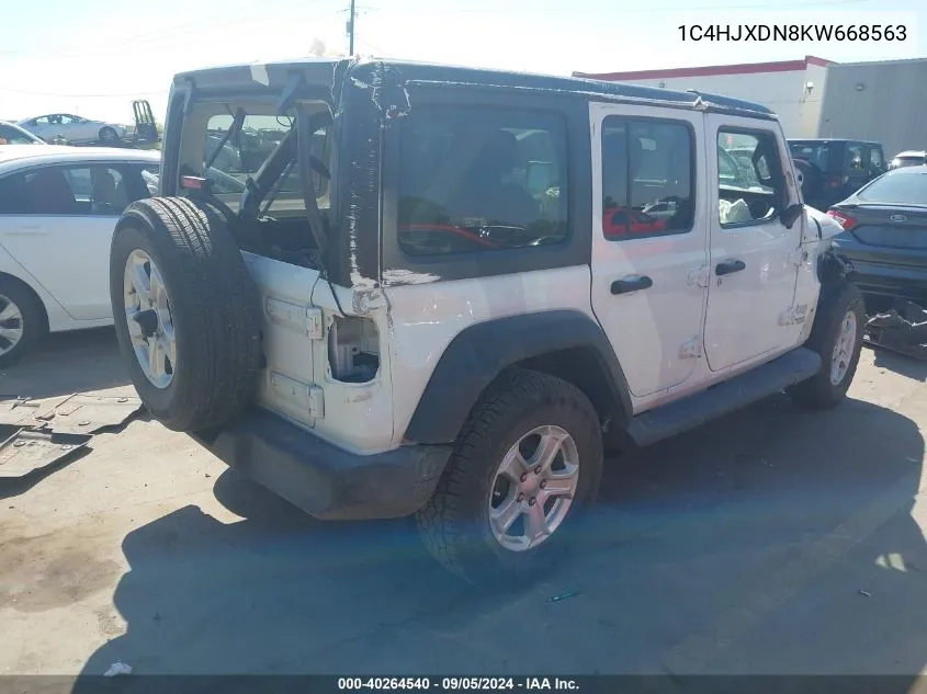 1C4HJXDN8KW668563 2019 Jeep Wrangler Unlimited Sport S 4X4