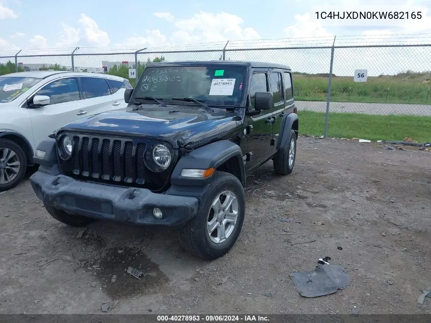 1C4HJXDN0KW682165 2019 Jeep Wrangler Unlimited Sport S 4X4