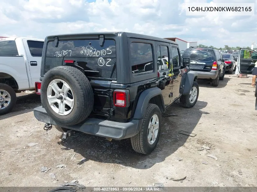 1C4HJXDN0KW682165 2019 Jeep Wrangler Unlimited Sport S 4X4