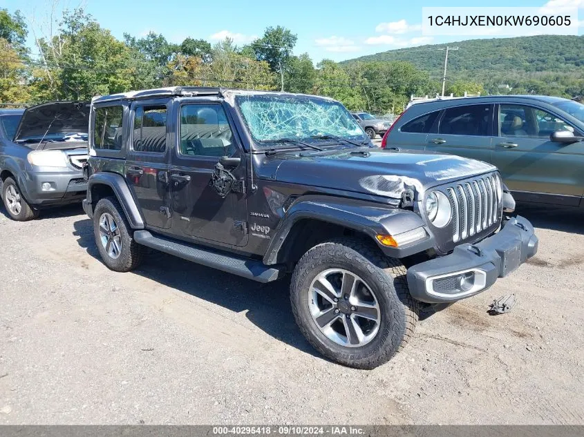 2019 Jeep Wrangler Unlimited Sahara 4X4 VIN: 1C4HJXEN0KW690605 Lot: 40295418