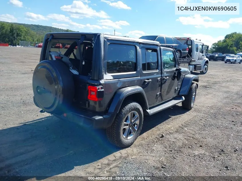 2019 Jeep Wrangler Unlimited Sahara 4X4 VIN: 1C4HJXEN0KW690605 Lot: 40295418