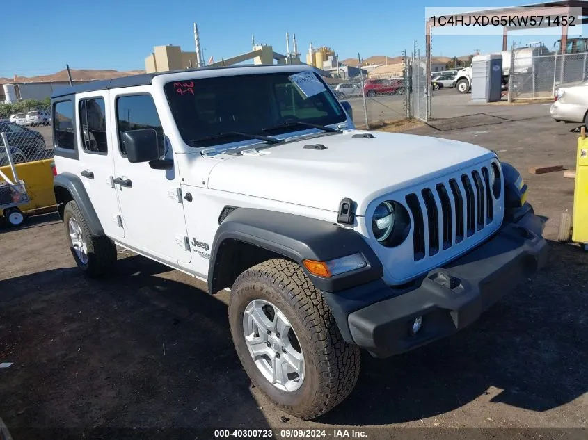 1C4HJXDG5KW571452 2019 Jeep Wrangler Unlimited Sport S 4X4