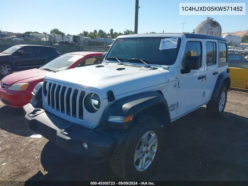 2019 Jeep Wrangler Unlimited Sport S 4X4 VIN: 1C4HJXDG5KW571452 Lot: 40300723