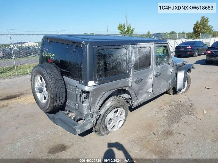 1C4HJXDNXKW618683 2019 Jeep Wrangler Unlimited Sport