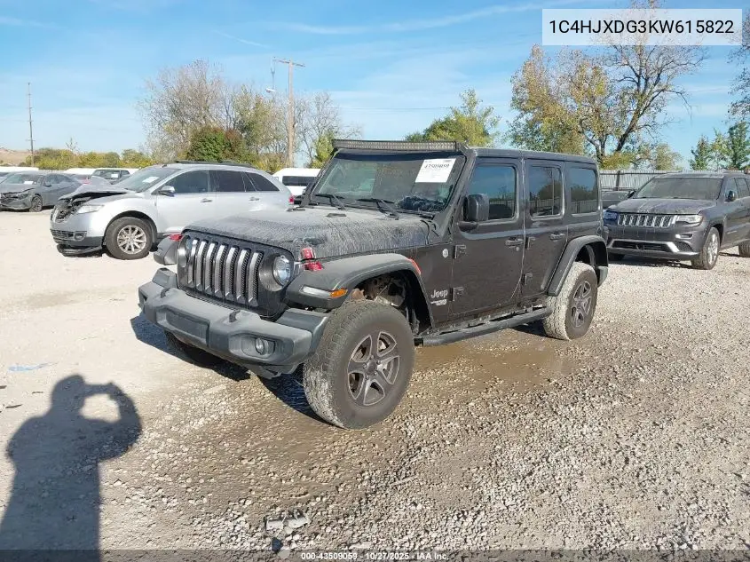 1C4HJXDG3KW615822 2019 Jeep Wrangler Unlimited Sport S 4X4