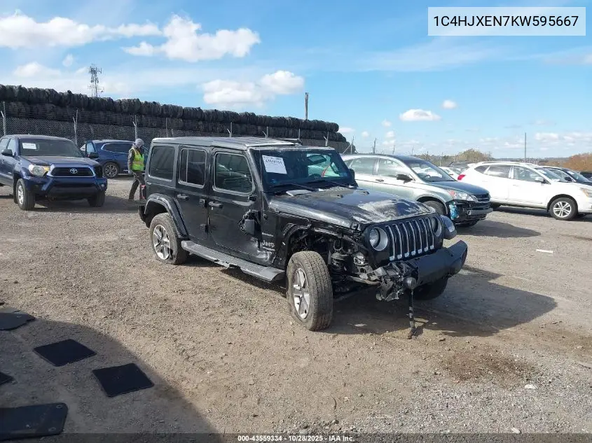 1C4HJXEN7KW595667 2019 Jeep Wrangler Unlimited Sahara 4X4