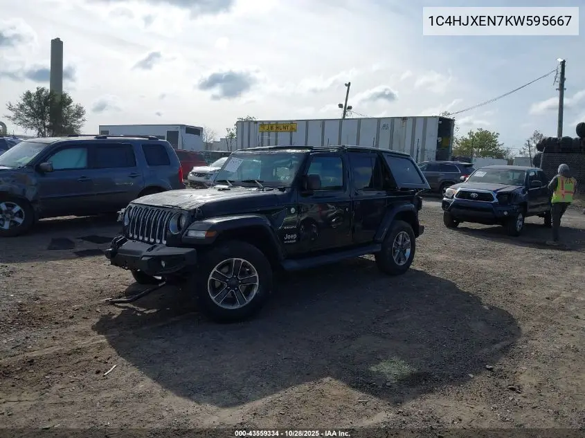 1C4HJXEN7KW595667 2019 Jeep Wrangler Unlimited Sahara 4X4