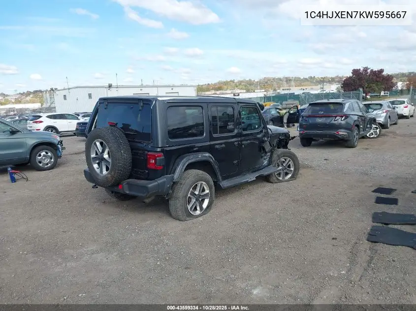 1C4HJXEN7KW595667 2019 Jeep Wrangler Unlimited Sahara 4X4