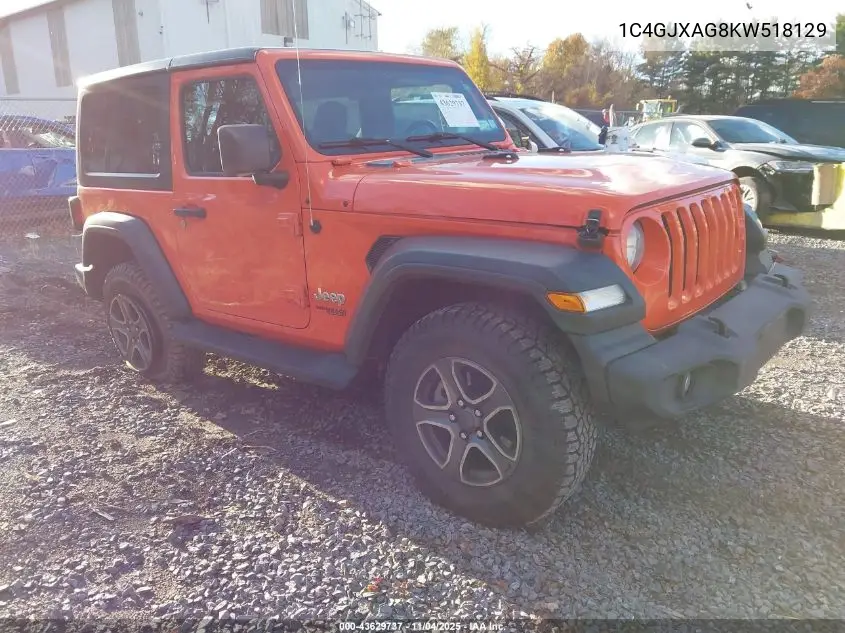 1C4GJXAG8KW518129 2019 Jeep Wrangler Sport S 4X4