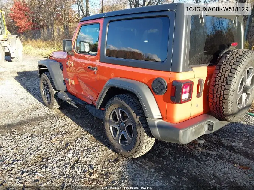 1C4GJXAG8KW518129 2019 Jeep Wrangler Sport S 4X4