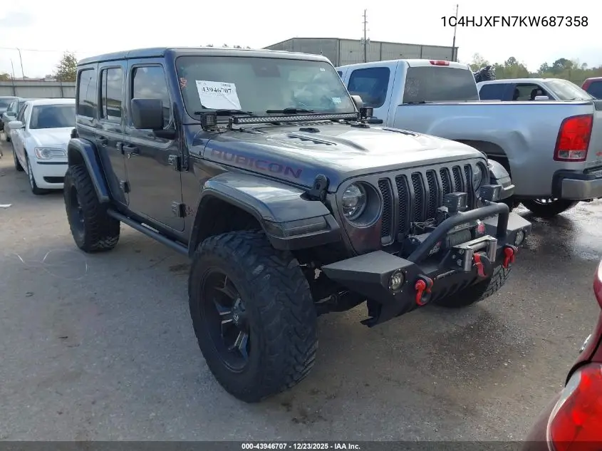 1C4HJXFN7KW687358 2019 Jeep Wrangler Unlimited Rubicon 4X4