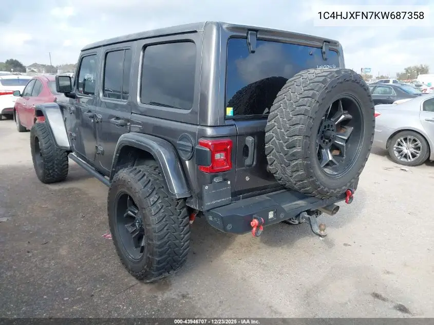 1C4HJXFN7KW687358 2019 Jeep Wrangler Unlimited Rubicon 4X4