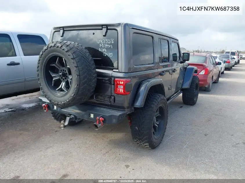 1C4HJXFN7KW687358 2019 Jeep Wrangler Unlimited Rubicon 4X4