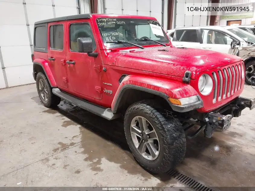 1C4HJXEN0KW591945 2019 Jeep Wrangler Unlimited Sahara 4X4