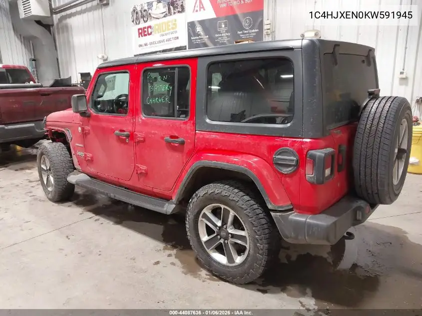 1C4HJXEN0KW591945 2019 Jeep Wrangler Unlimited Sahara 4X4
