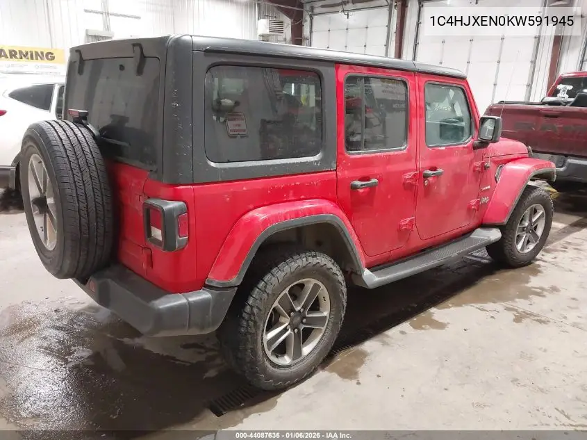 1C4HJXEN0KW591945 2019 Jeep Wrangler Unlimited Sahara 4X4