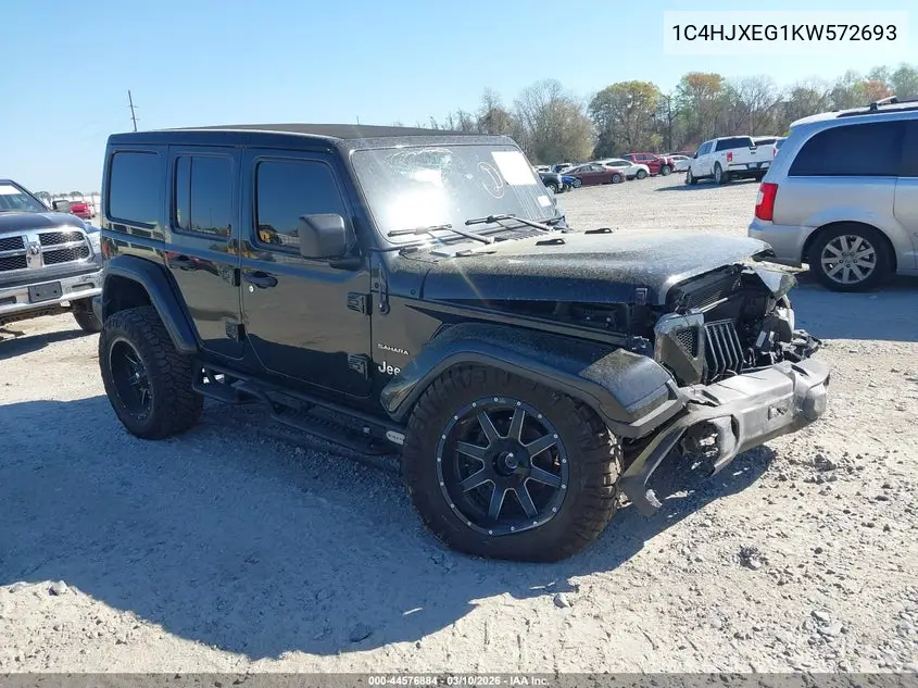 1C4HJXEG1KW572693 2019 Jeep Wrangler Unlimited Sahara 4X4