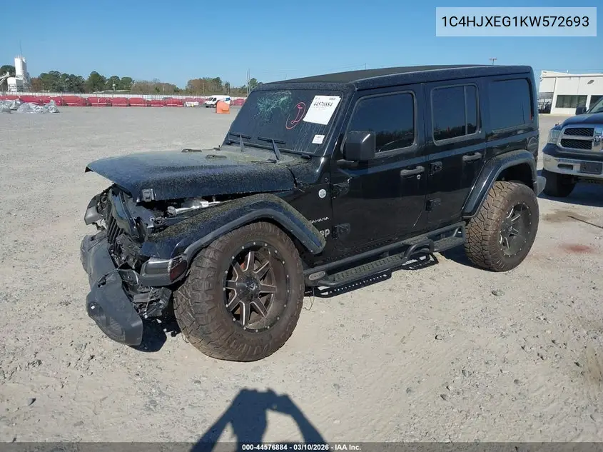 1C4HJXEG1KW572693 2019 Jeep Wrangler Unlimited Sahara 4X4
