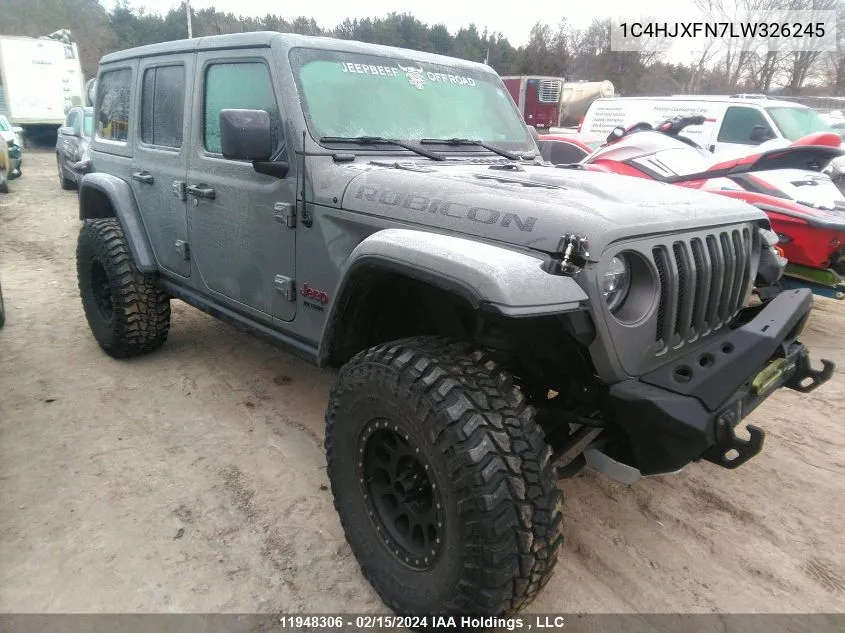 1C4HJXFN7LW326245 2020 Jeep Wrangler Unlimited Rubicon