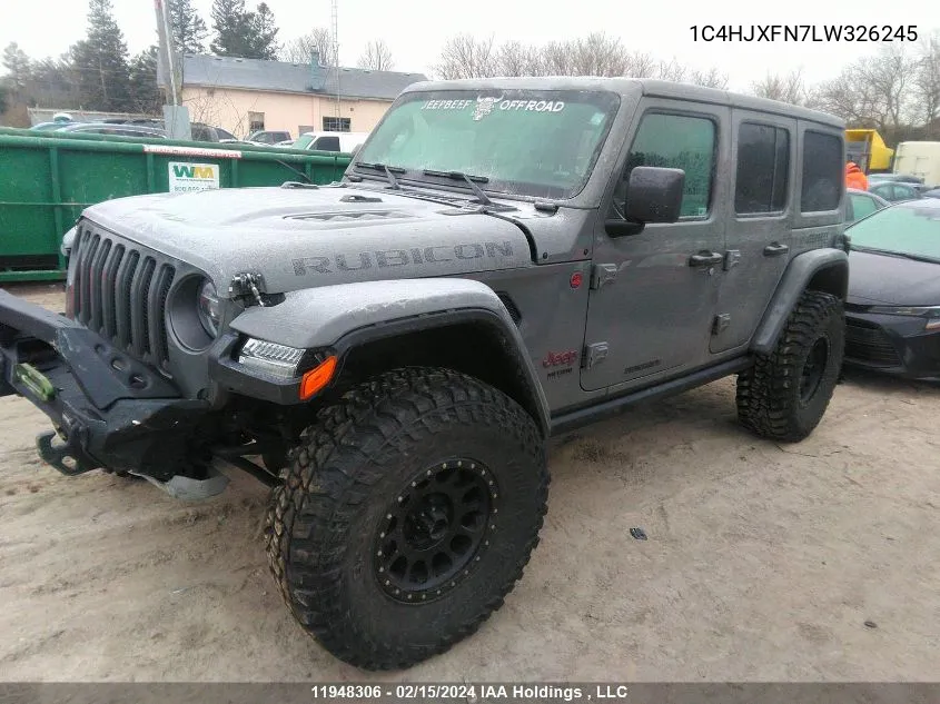 2020 Jeep Wrangler Unlimited Rubicon VIN: 1C4HJXFN7LW326245 Lot: 11948306