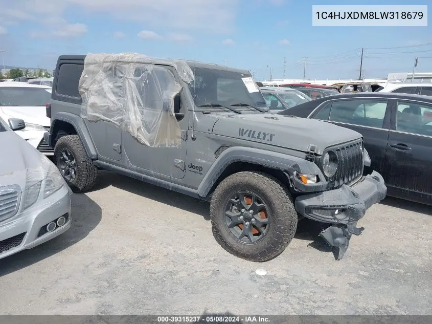 2020 Jeep Wrangler Unlimited Willys 4X4 VIN: 1C4HJXDM8LW318679 Lot: 39315237