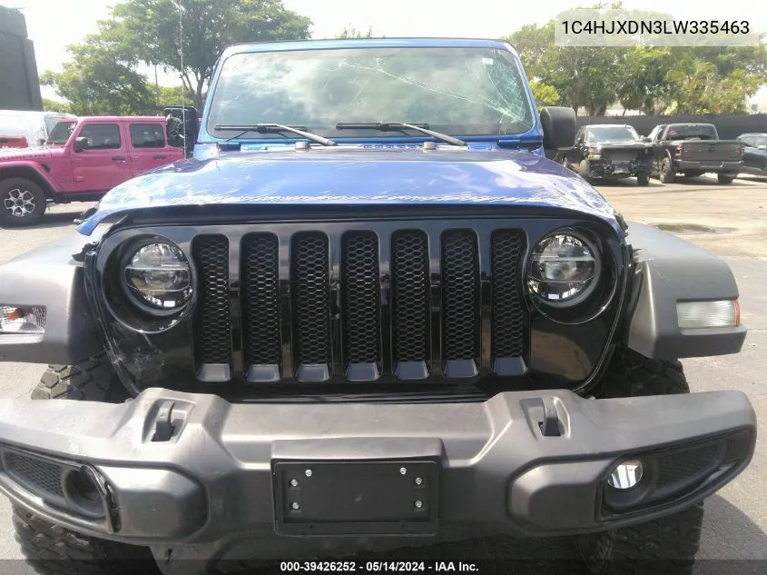 2020 Jeep Wrangler Unlimited Willys 4X4 VIN: 1C4HJXDN3LW335463 Lot: 39426252