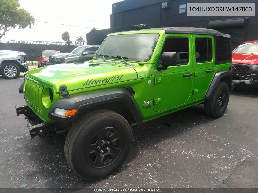 2020 Jeep Wrangler Unlimited Sport 4X4 VIN: 1C4HJXDG9LW147063 Lot: 39593547