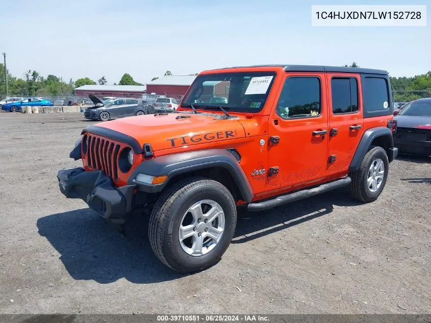 1C4HJXDN7LW152728 2020 Jeep Wrangler Unlimited Sport S 4X4