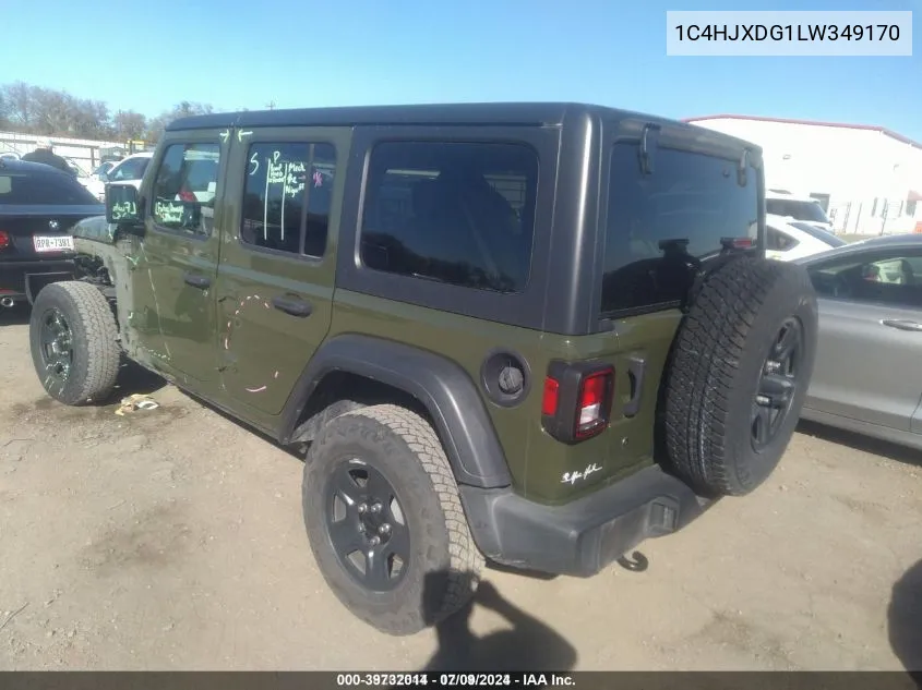 2020 Jeep Wrangler Unlimited Sport 4X4 VIN: 1C4HJXDG1LW349170 Lot: 39732014