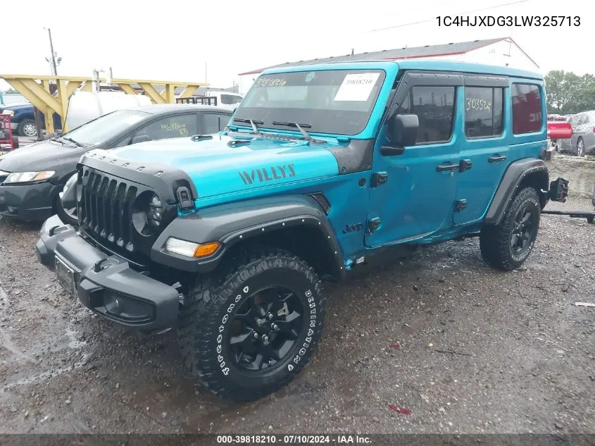 2020 Jeep Wrangler Unlimited Willys 4X4 VIN: 1C4HJXDG3LW325713 Lot: 39818210