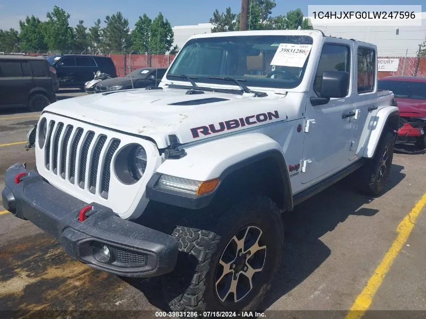 2020 Jeep Wrangler Unlimited Rubicon 4X4 VIN: 1C4HJXFG0LW247596 Lot: 39831286