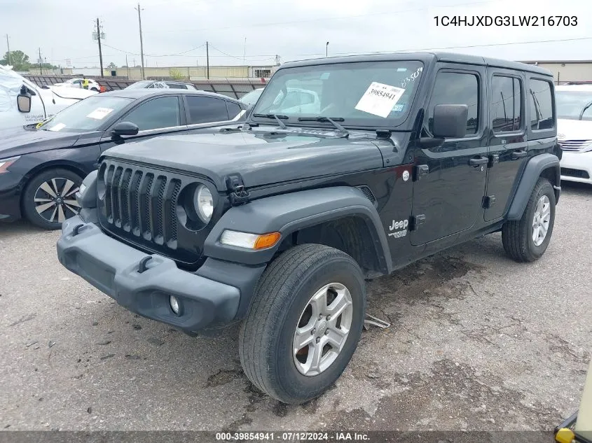 2020 Jeep Wrangler Unlimited Sport S 4X4 VIN: 1C4HJXDG3LW216703 Lot: 39854941