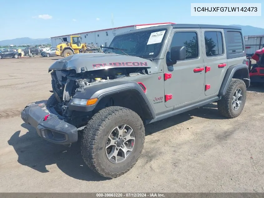 2020 Jeep Wrangler Unlimited Rubicon 4X4 VIN: 1C4HJXFG7LW142473 Lot: 39863220