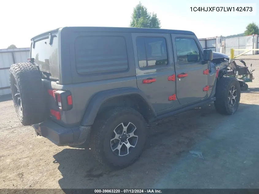 2020 Jeep Wrangler Unlimited Rubicon 4X4 VIN: 1C4HJXFG7LW142473 Lot: 39863220