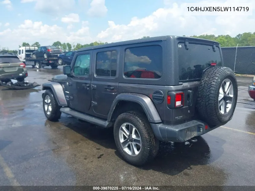 2020 Jeep Wrangler Unlimited Sahara 4X4 VIN: 1C4HJXEN5LW114719 Lot: 39870225