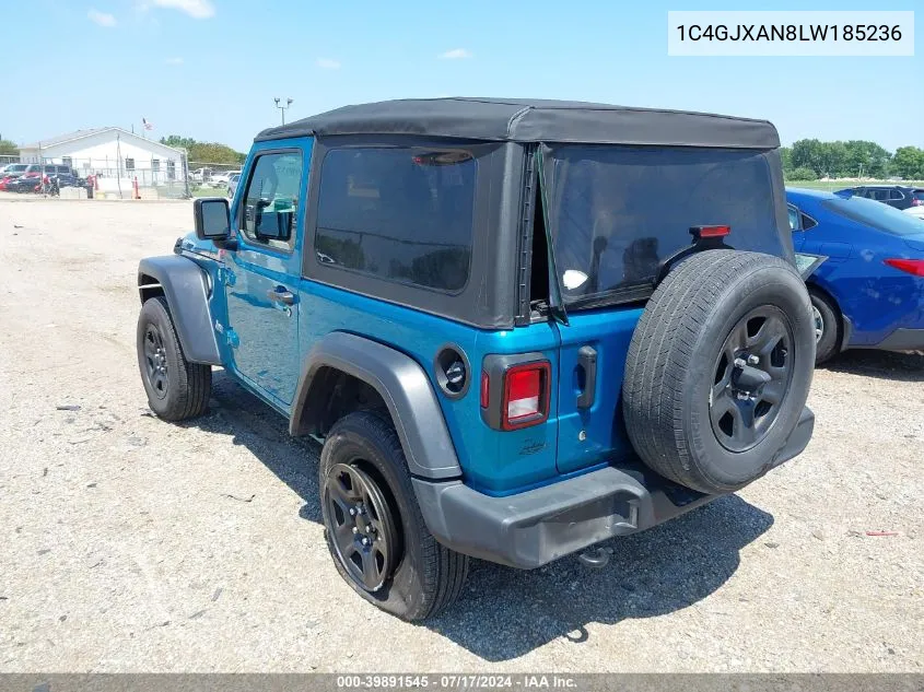 2020 Jeep Wrangler Sport 4X4 VIN: 1C4GJXAN8LW185236 Lot: 39891545