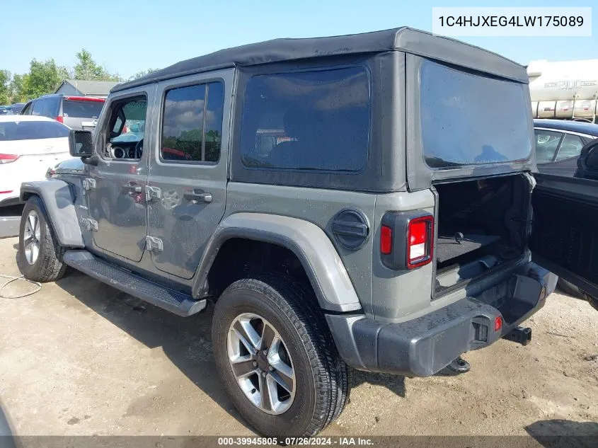 2020 Jeep Wrangler Unlimited Sahara 4X4 VIN: 1C4HJXEG4LW175089 Lot: 39945805